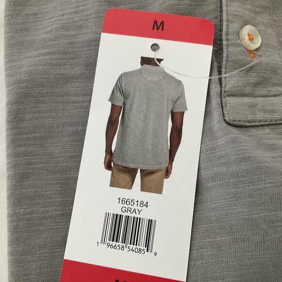 Margaritaville Shirt Sz Medium Gray Polo Short Sleeve Casual Mens Island Cotton - Picture 3 of 7